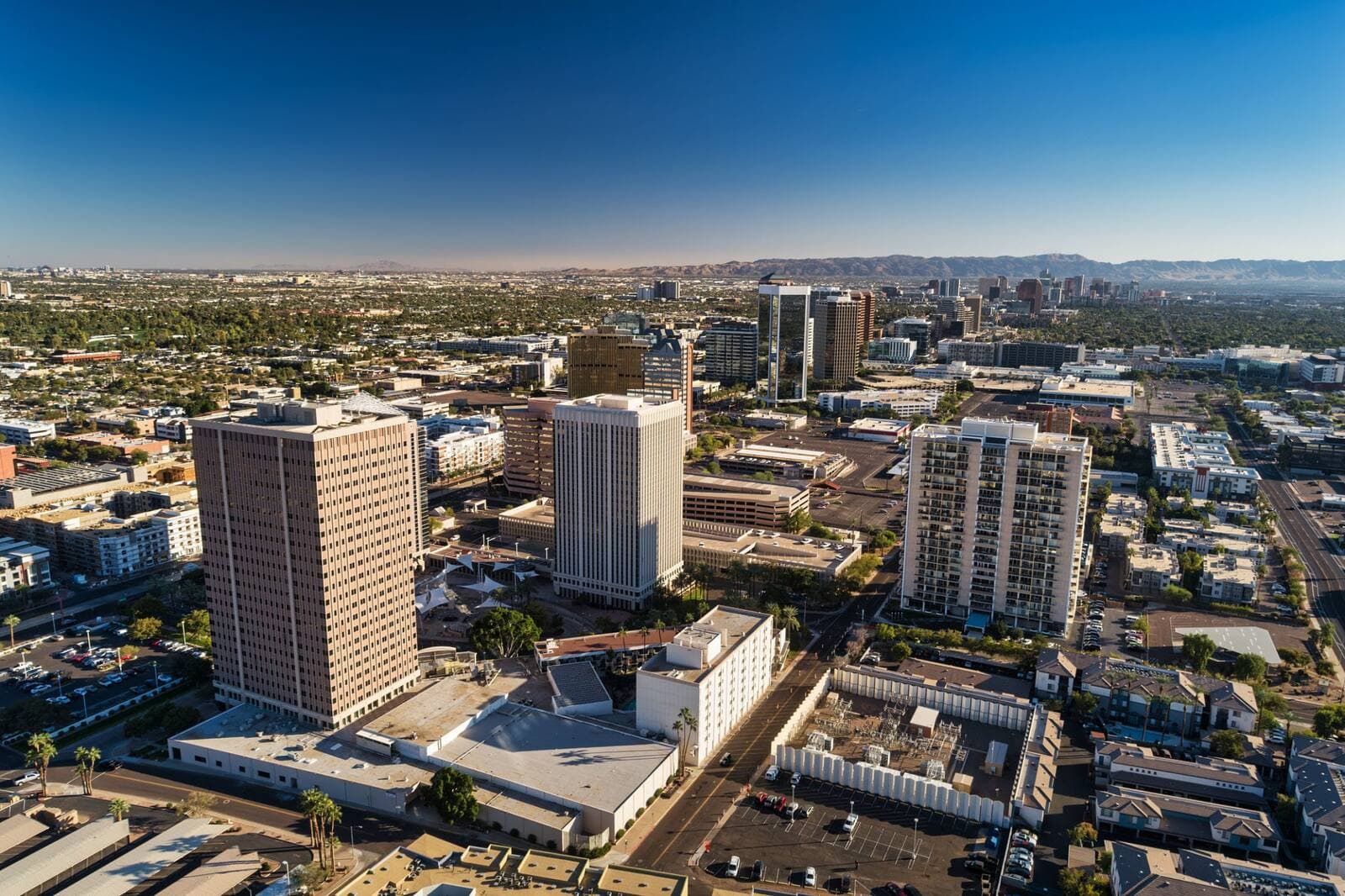 Aerial view of downtown Phoenix, Arizona